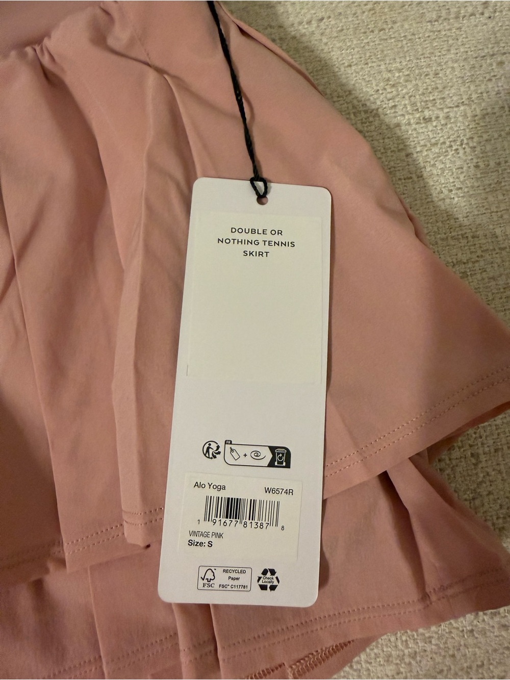 Alo Yoga Double or Nothing Vintage Pink Layered Tennis Skirt Small NWT - Picture 2 of 5